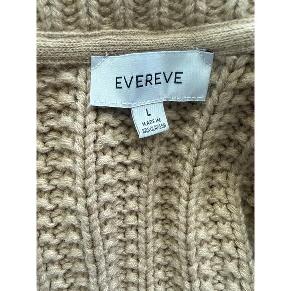 Evereve Amalie Tan Black Geometric Knit Button Up Cardigan Sweater Size Large - Picture 7 of 9